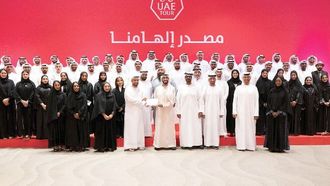 UAE Tour 2024 Teams Celebrated By Nahyan