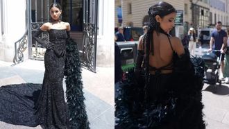 Nancy Tyagi Stuns In Self-Made Black Corset-Trail Skirt At Cannes 2024