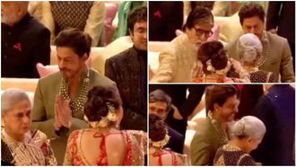 SRK Honours Big B At Ambani Wedding