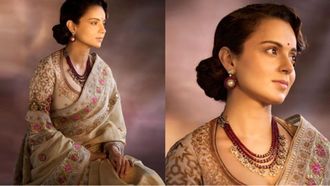 Kangana's Saree Look At Trailer Launch