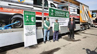 KSrelief Delivers Ambulances To Ukraine