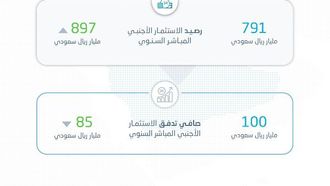 نمو الاستثمار الأجنبي المباشر في المملكة بنسبة 13.4%