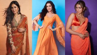 Bollywood Celebs In Orange For Navratri 2024