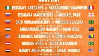 الكشف عن قائمة منافسات بطولة UFC لموسم الرياض