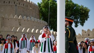 UAE Flag Raised By Hazza Bin Zayed