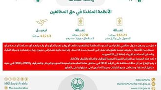 أسفرت الحملات السعودية عن اعتقال 21029 مخالفاً