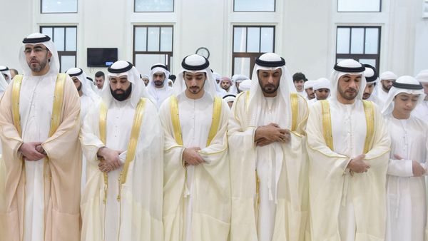 Ruler of Umm Al Quwain Performs Eid Prayers
