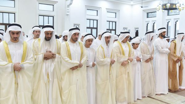 Ruler of Umm Al Quwain Performs Eid Prayers