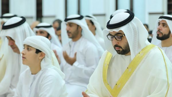 Ruler of Umm Al Quwain Performs Eid Prayers
