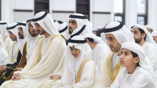 Ruler of Umm Al Quwain Performs Eid Prayers