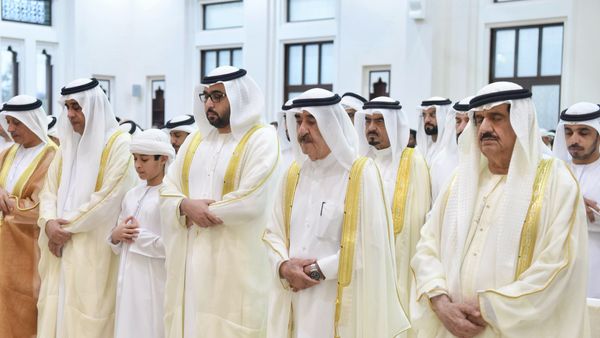 Ruler of Umm Al Quwain Performs Eid Prayers