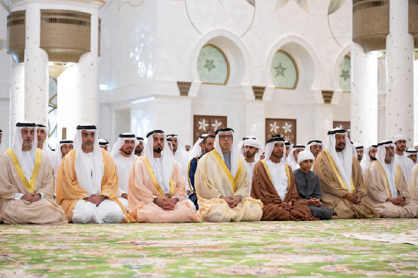 Eid Prayers at Grand Mosque with UAE Royalty