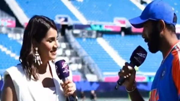 Bumrah's Post-Match Laugh with Wife Bumrah's Post-Match Laugh with Wife