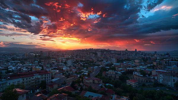 Sunset view of Belgrade