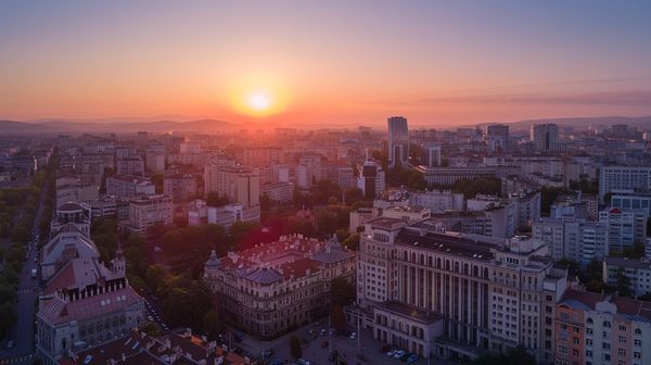 Sunrise in Bucharest