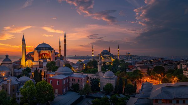 Sunset view of Istanbul  T  rkiye