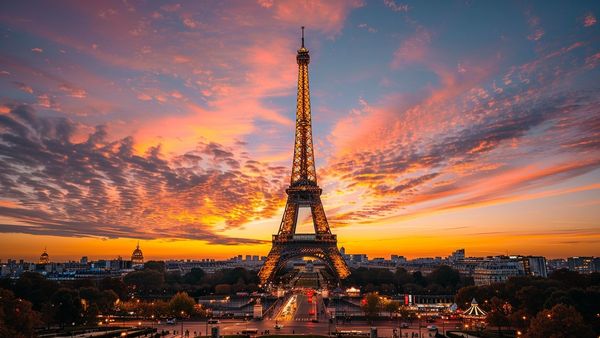 sunset in Paris