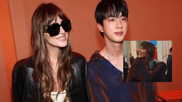 BTS Jin Hugs Dakota Johnson at Fashion Week BTS Jin Hugs Dakota Johnson at Fashion Week