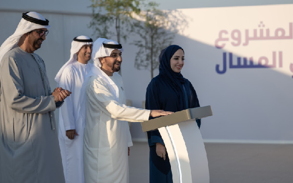 Hamdan bin Zayed at Ruwais LNG Project Ceremony