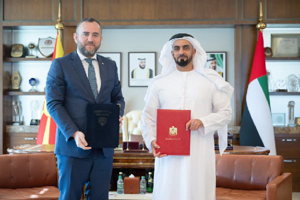 Saif bin Zayed Meets North Macedonia's Minister