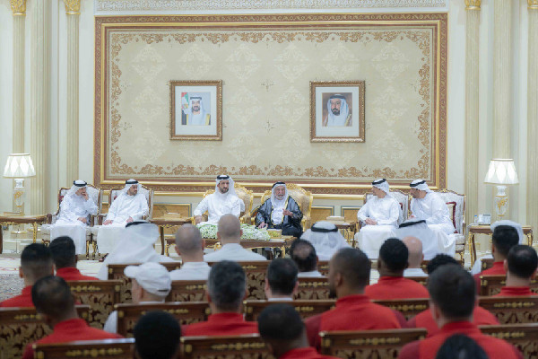 Celebrating Sharjah Handball Team's Championship Win