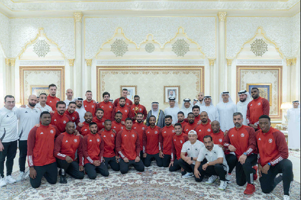 Celebrating Sharjah Handball Team's Championship Win