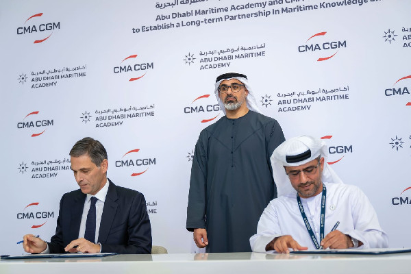 Sheikh Khaled Inaugurates CMA Terminals at Khalifa Port