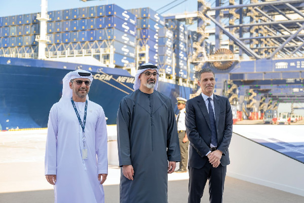 Sheikh Khaled Inaugurates CMA Terminals at Khalifa Port