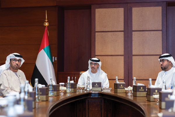 Hazza bin Zayed Meets MoIAT and ADNOC Delegation