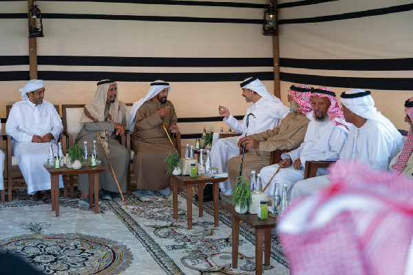 Hazza bin Zayed Inspects Camel Racing Field