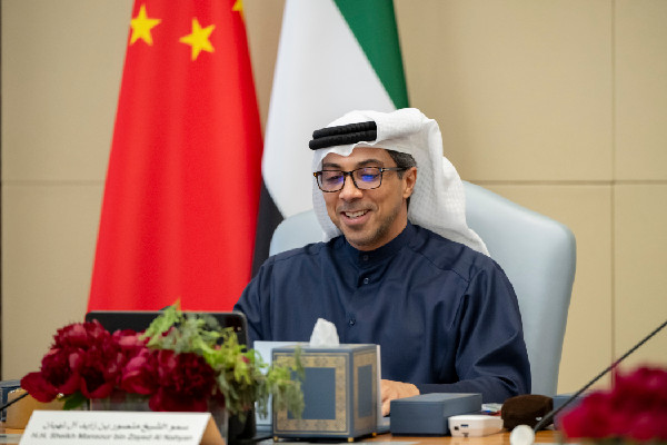 Sheikh Mansour Attends UAE-China Meeting