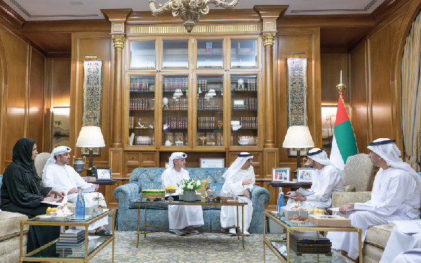 Hamdan bin Zayed Meets Awqaf Authority Delegation