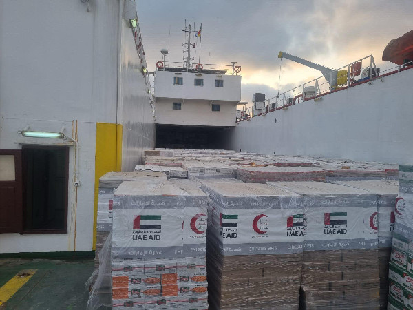 UAE Delivers Aid Ship with 2,100 Tonnes to Gaza