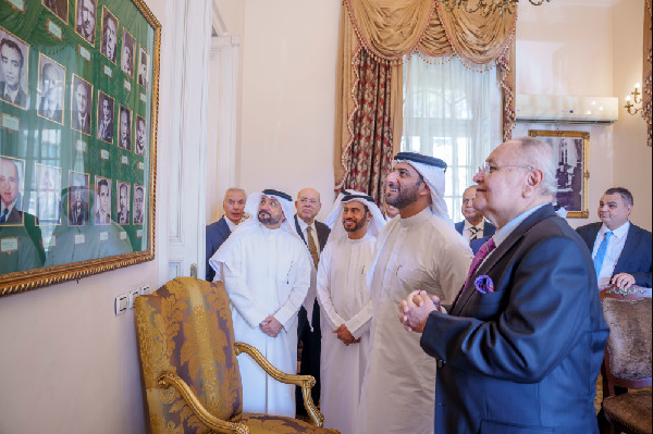 Sultan bin Ahmed Meets Egyptian State Council President