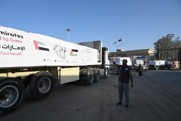 Emirati Aid Convoy Supports Gaza Relief Efforts