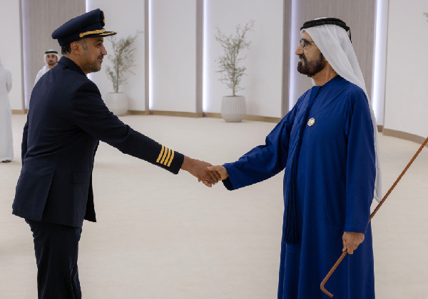 Sheikh Mohammed Meets UAE National Pilots