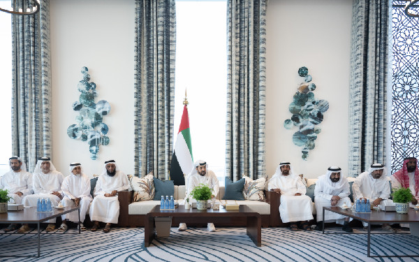 Hamdan bin Zayed Meets Senior Citizens and Officials