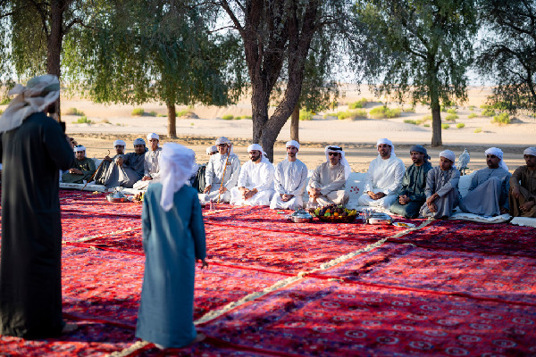 Hazza bin Zayed Visits Al Fakhr Winter Camp