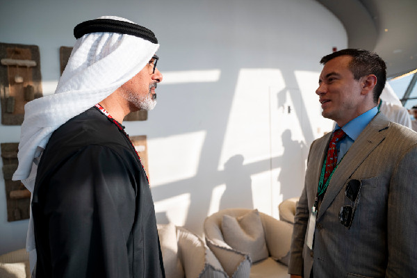 Khaled bin Mohamed Meets Ecuador's President