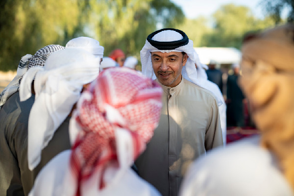 Hazza bin Zayed Visits Al Fakhr Winter Camp