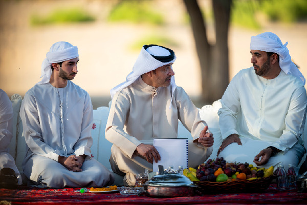 Hazza bin Zayed Visits Al Fakhr Winter Camp