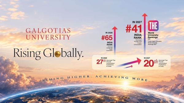 Galgotias University's 2027 ranking milestone. Galgotias University's 2027 ranking milestone.